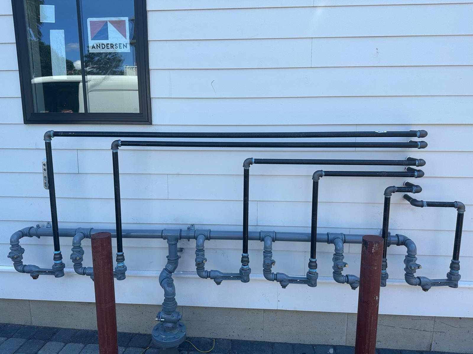Custom exterior gas line piping on a multifamily building in Greater Boston, MA